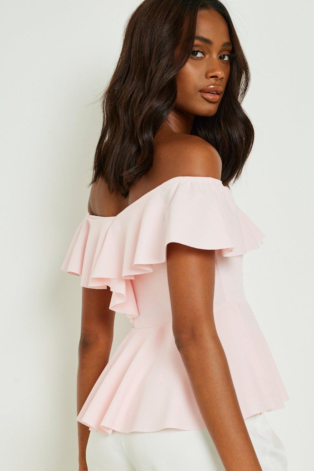 Light pink peplum store top